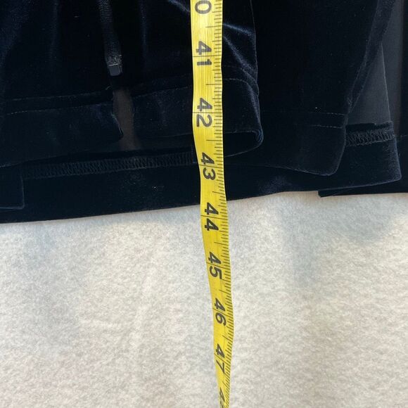 LAUREN RALPH LAUREN Robe Women's Small Blue Velvet Long Full Zip Collared Caftan - Picture 9 of 13